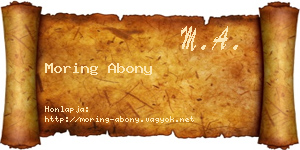 Moring Abony névjegykártya